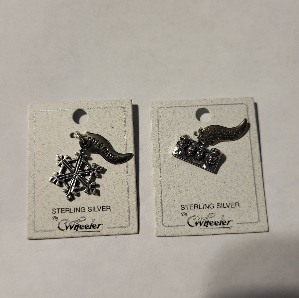 COPY - Vintage Sterling Silver Wheeler State Flag  Charm Lot